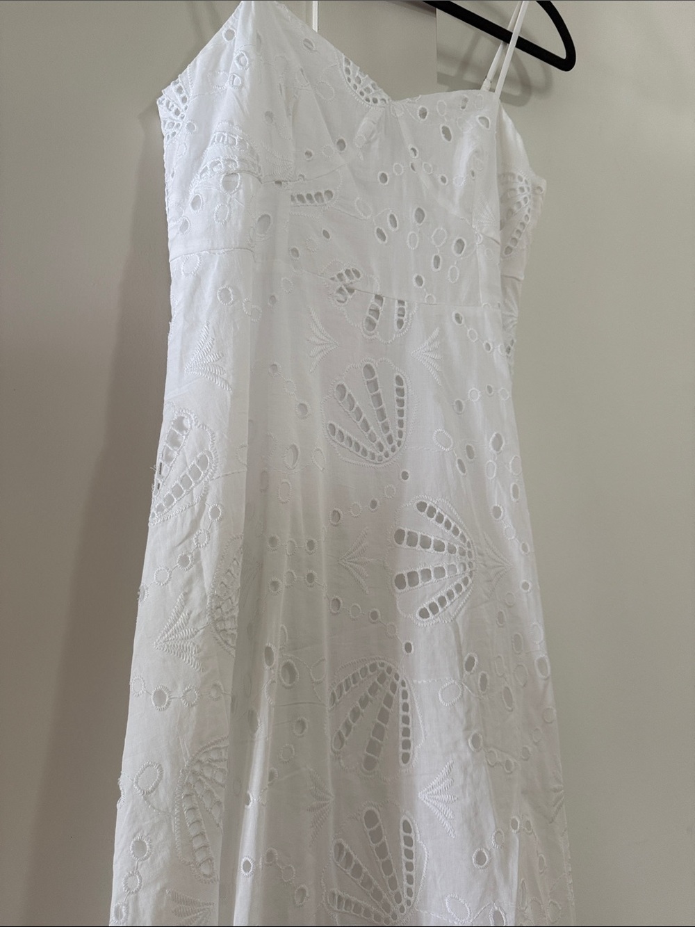 LOFT White Eyelet Smocked-Back Sundress